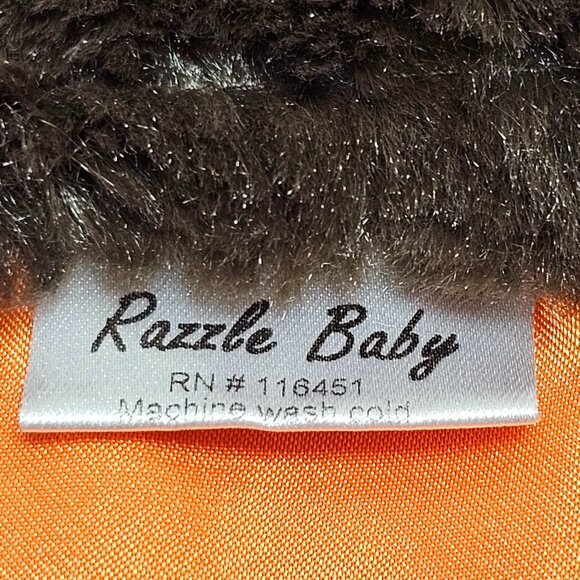 Security Lovey Blanket Camo Camouflage Orange Satin Edge Green Black Razzle Baby - Picture 6 of 8